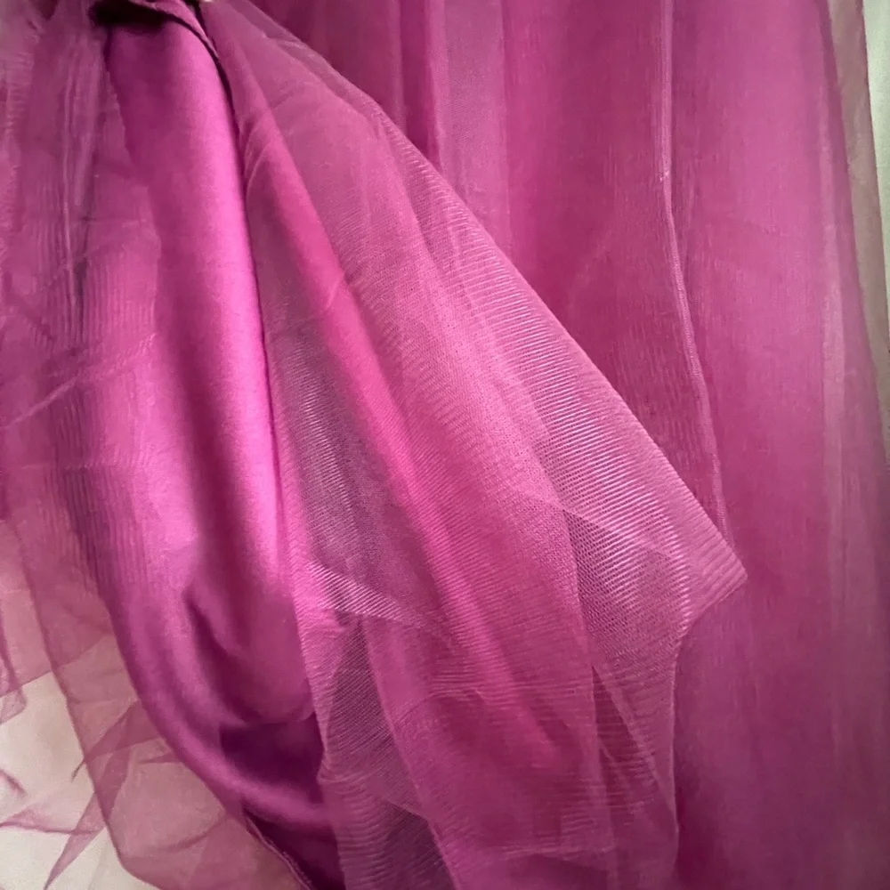 NWT Azazie raspberry PROM tulle dress - Picture 8 of 9